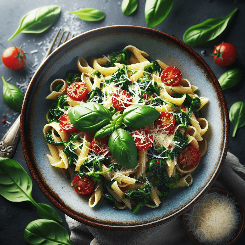 Creamy Spinach and Tomato Pasta