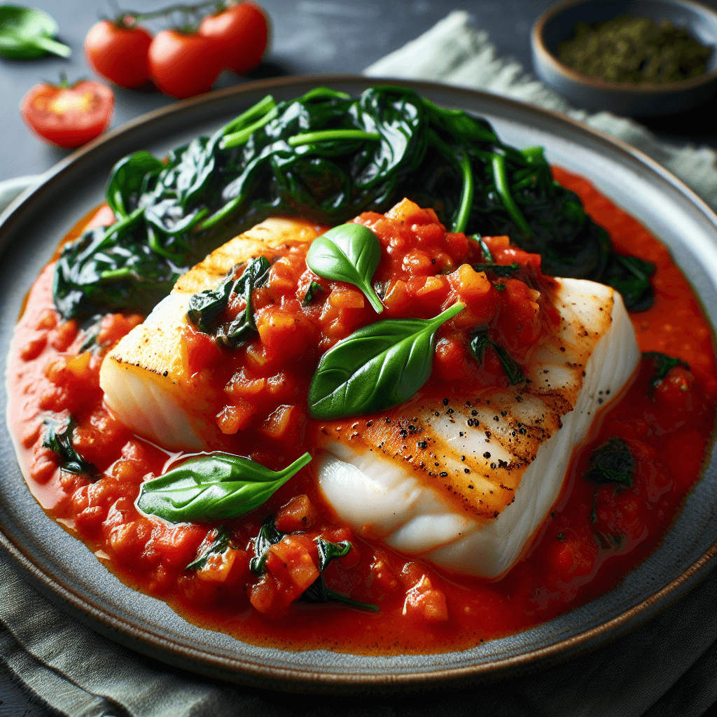 Baked Cod with Tomato Basil Sauce