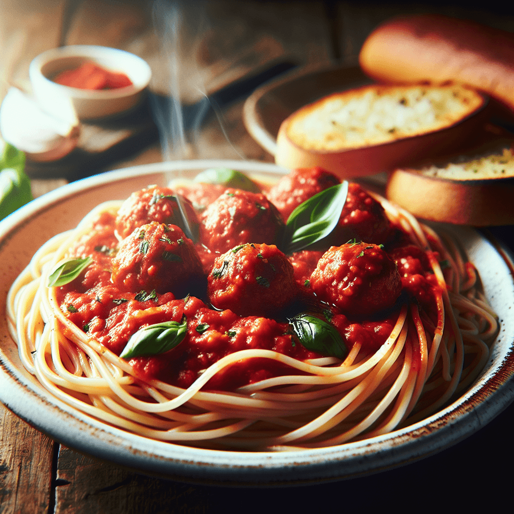Spaghetti with Marinara Sauce and Meatballs