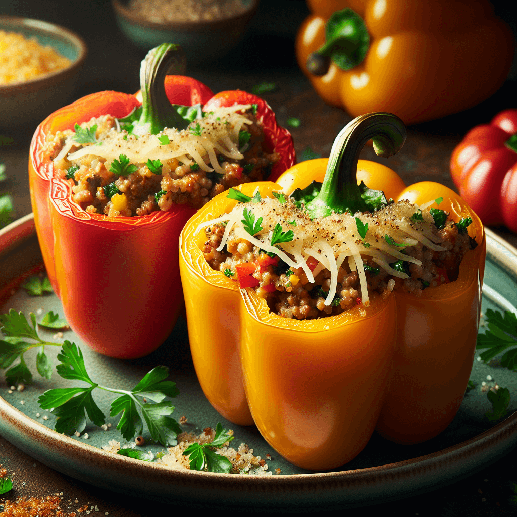 Beef and Quinoa Stuffed Peppers