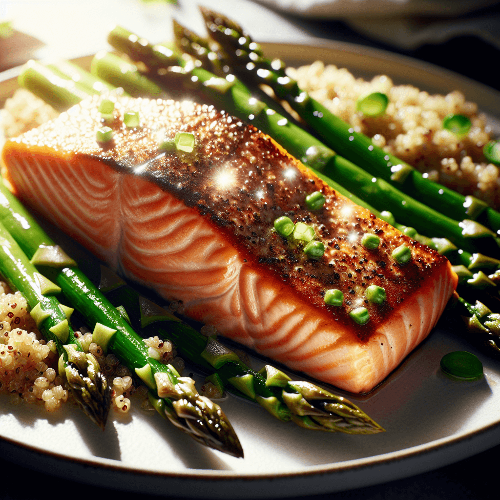 Pan-Seared Salmon with Asparagus and Quinoa