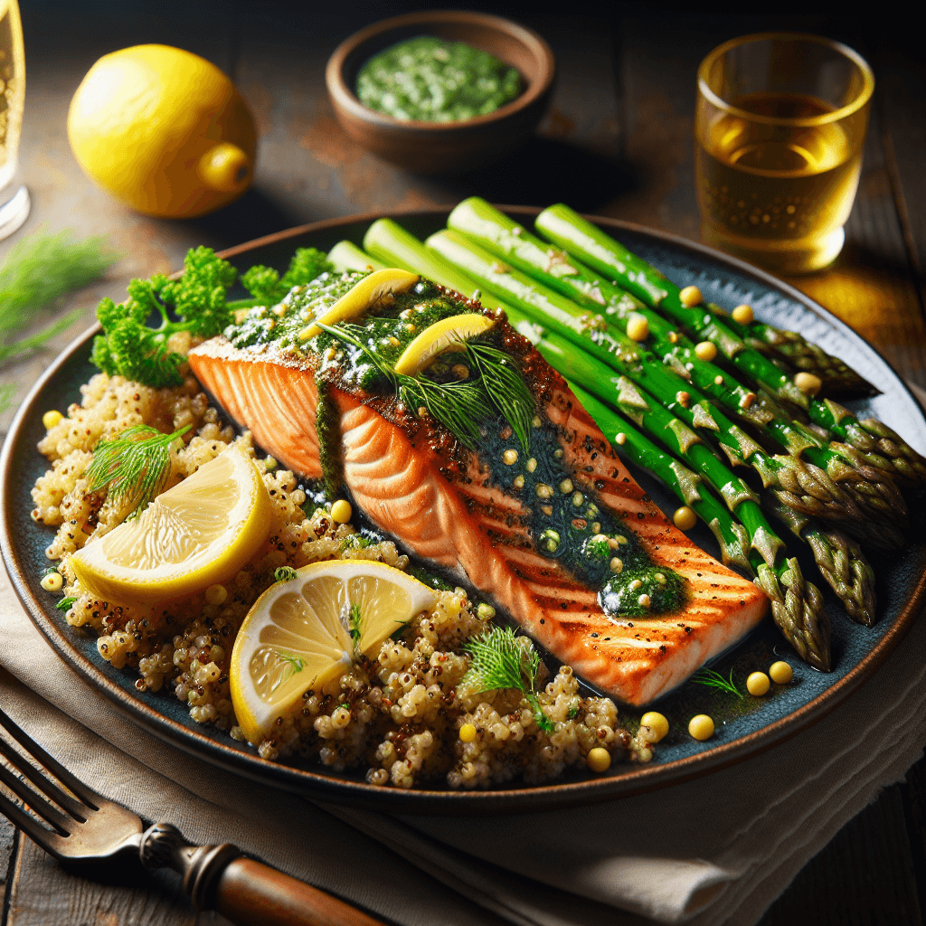 Grilled Salmon with Lemon Dill Sauce