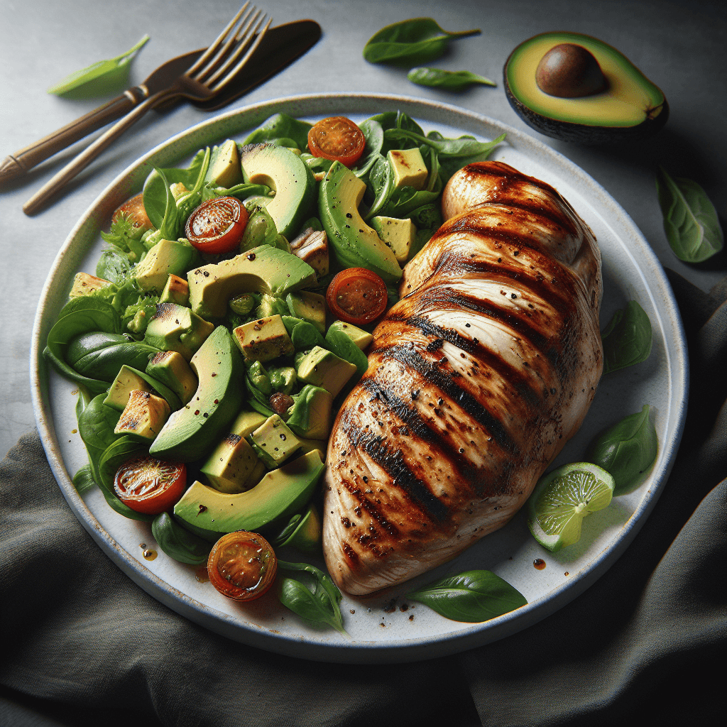 Grilled Chicken with Avocado Salad