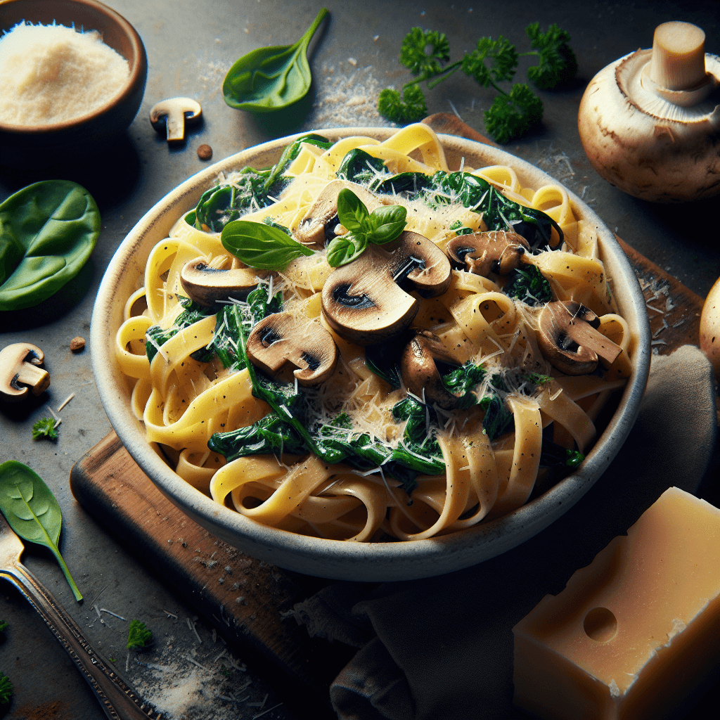 Creamy Mushroom and Spinach Pasta