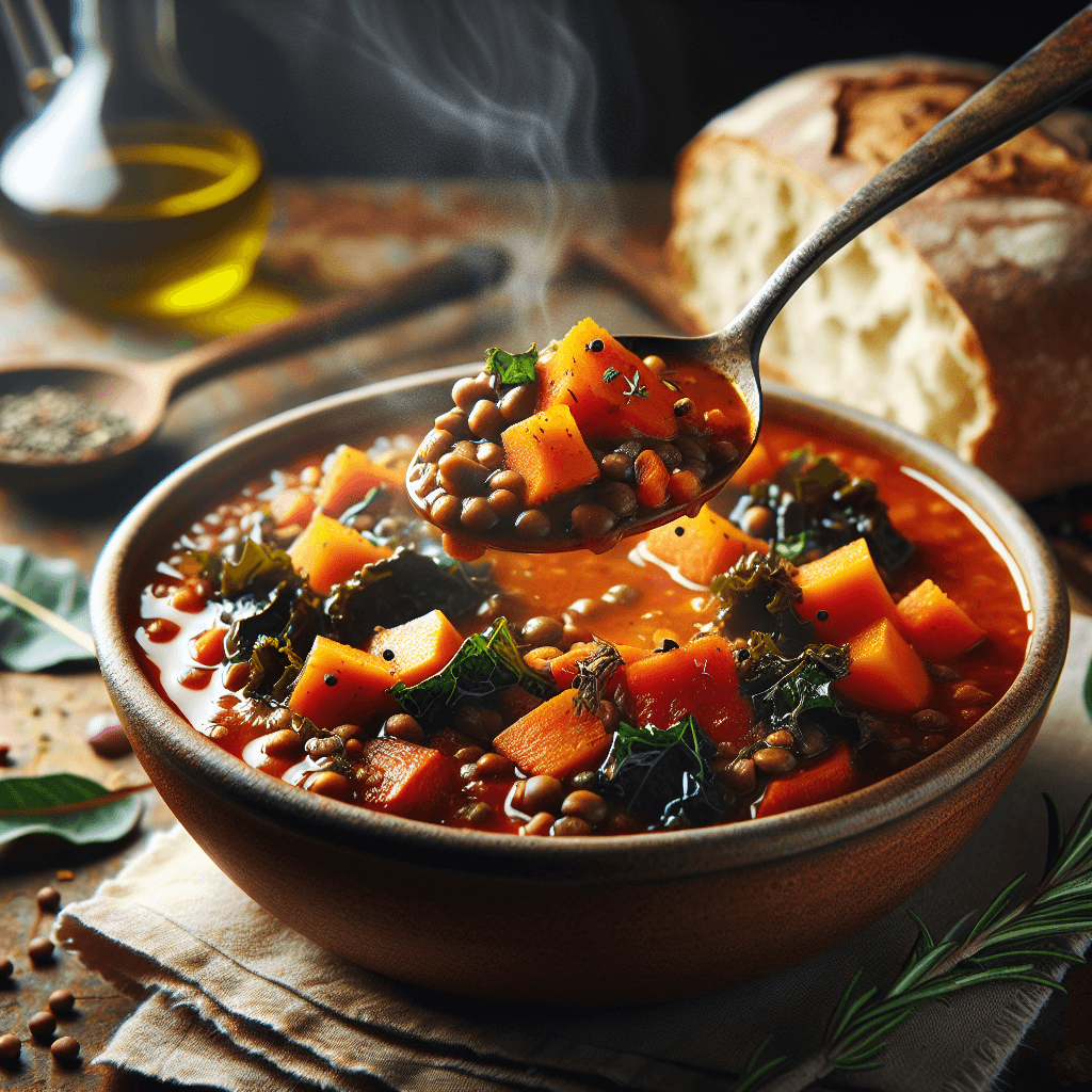 Vegetarian Lentil Stew with Sweet Potatoes
