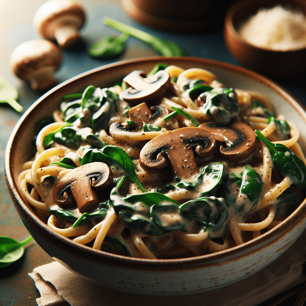 Mushroom and Spinach Pasta