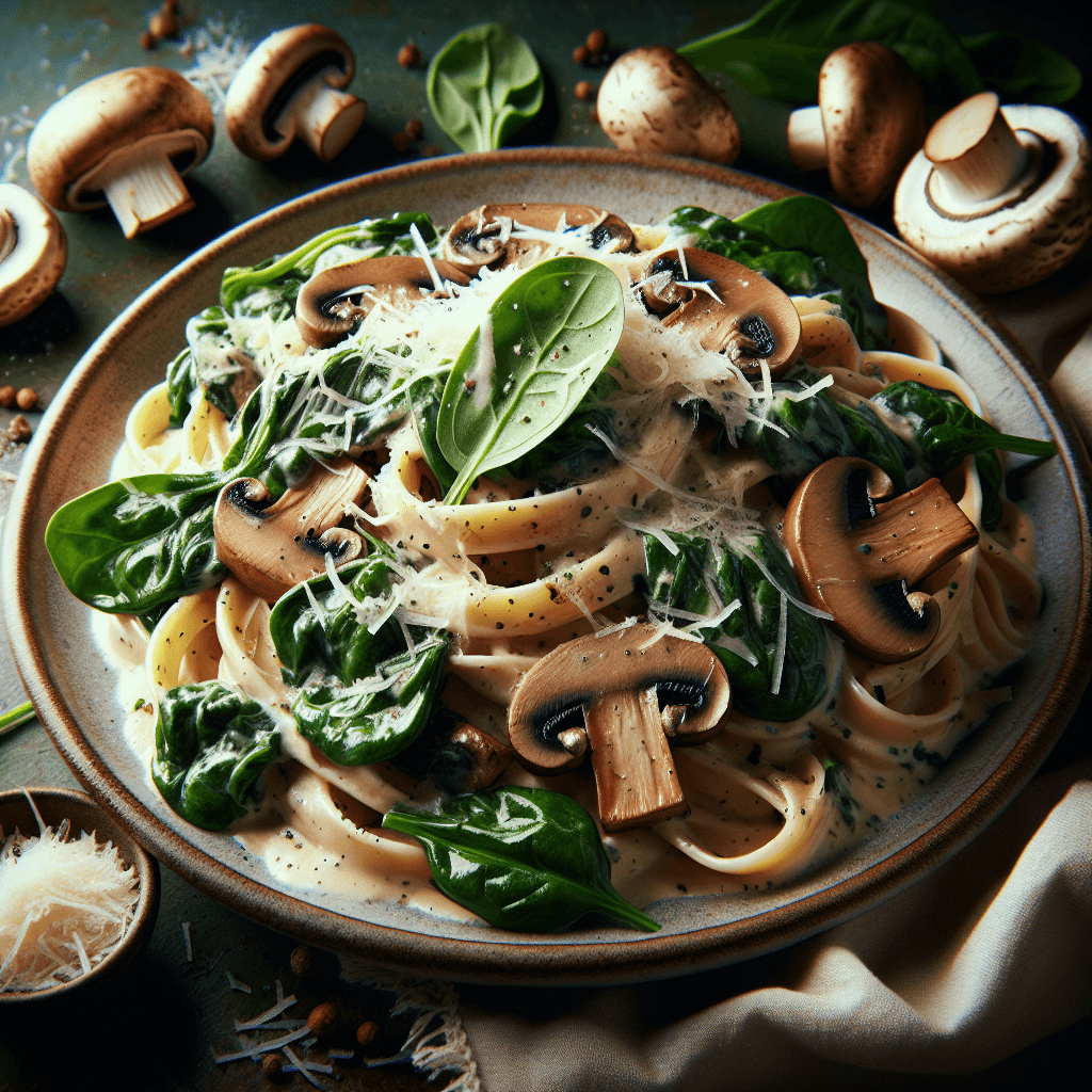 Mushroom and Spinach Pasta